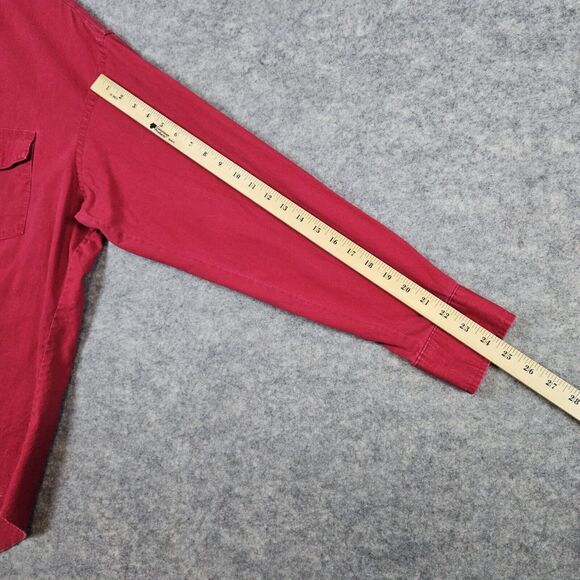 Wrangler Men's Shirt X-Long Tails Size 17.5-36 (XL) Red 100% Cotton Button Down - Picture 10 of 11